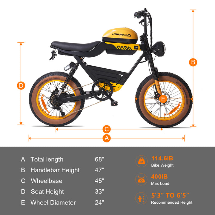 HappyRun G100 Electric Motorbike Long Range