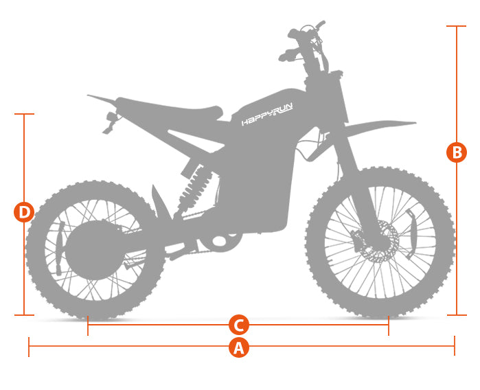 HappyRun Electric Dirt Bike G300 Pro 6500W geometry